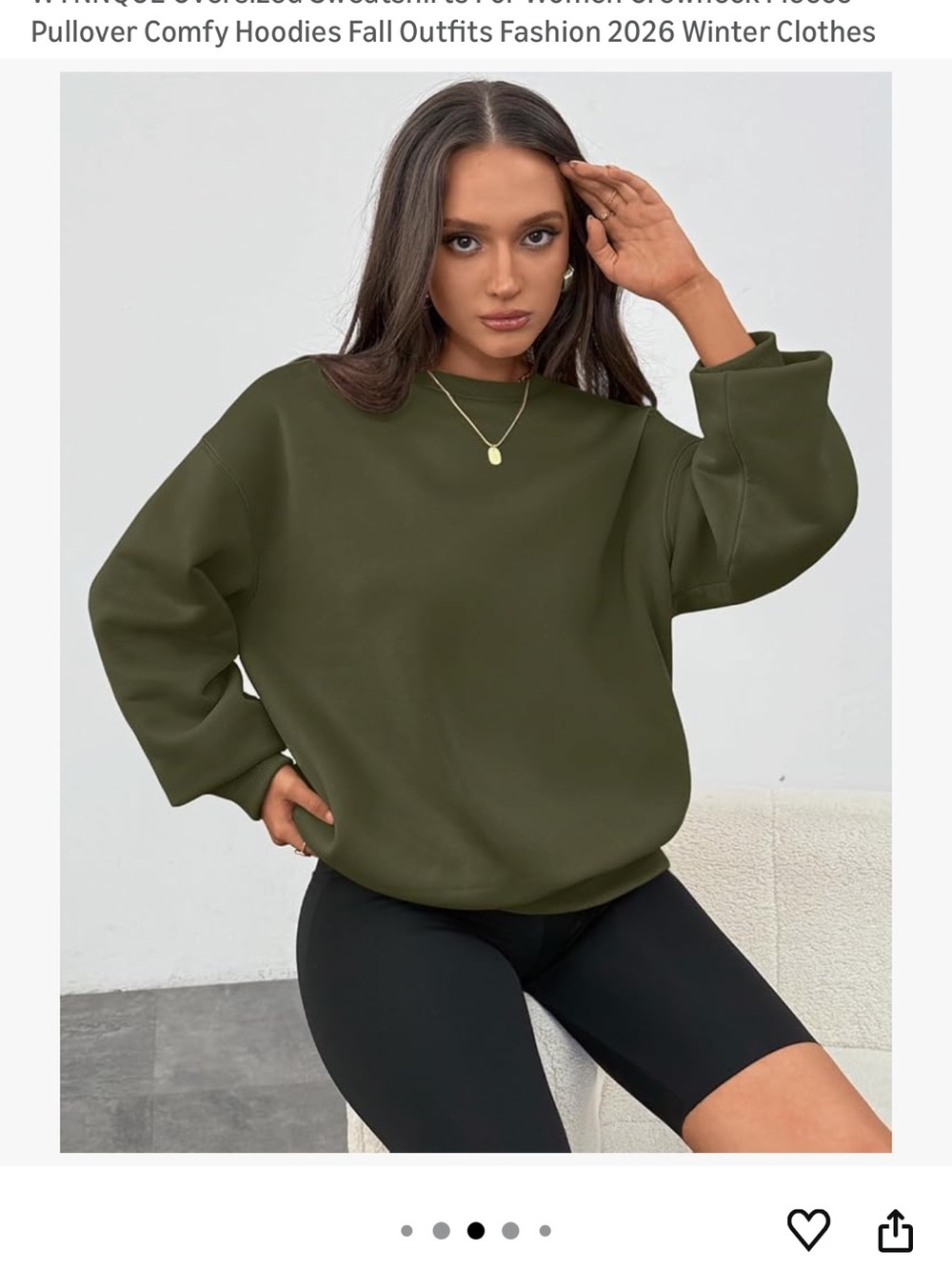 Amazon Olive Green Women's Crewneck Sweatshirt